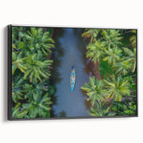 Black and white framed canvas featuring a vintage-style Indian landscape, ideal for bedroom wall decor.