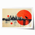 Extra large rolled print of London scenery with muted floral elements, ideal for art wall dining room.