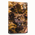 Large abstract wall art on acrylic glass depicting swirling autumn colors, ideal for bedroom or dining room decor.