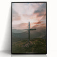Large abstract wall art in vibrant spring hues on acrylic, framed in black, ideal for modern living room decor.