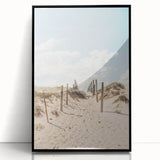 Large abstract wall art featuring mid-century modernist style in warm summer tones on framed acrylic.