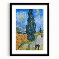 Extra large colorful abstract art print on canvas with textured strokes in vibrant hues, framed in black.