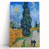Black and white large art print of Van Gogh's painting on stretched canvas, ideal for kitchen wall art.