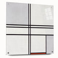 Modern Wall Art - Minimalist Composition in Gray, White, and Red