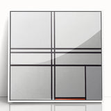 Modern Wall Art - Minimalist Composition in Gray, White, and Red