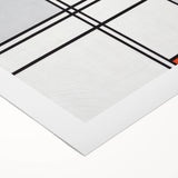 Modern Wall Art - Minimalist Composition in Gray, White, and Red