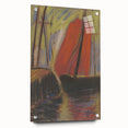 Modern Wall Art - Abstract Red Sailboat Design for Trendy Decor