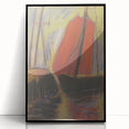 Modern Wall Art - Abstract Red Sailboat Design for Trendy Decor