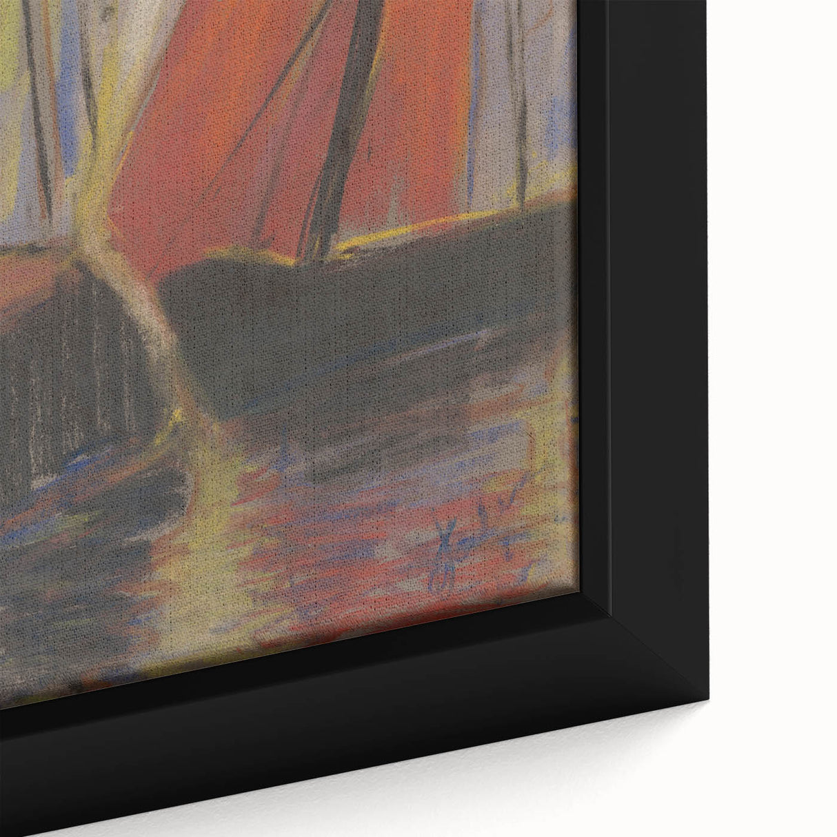 Modern Wall Art - Abstract Red Sailboat Design for Trendy Decor