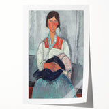 Modern Wall Art - Abstract Portrait of Gypsy Woman with Baby