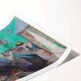 Impressionist Art – Sunset Over the River Claude Monet Style Print