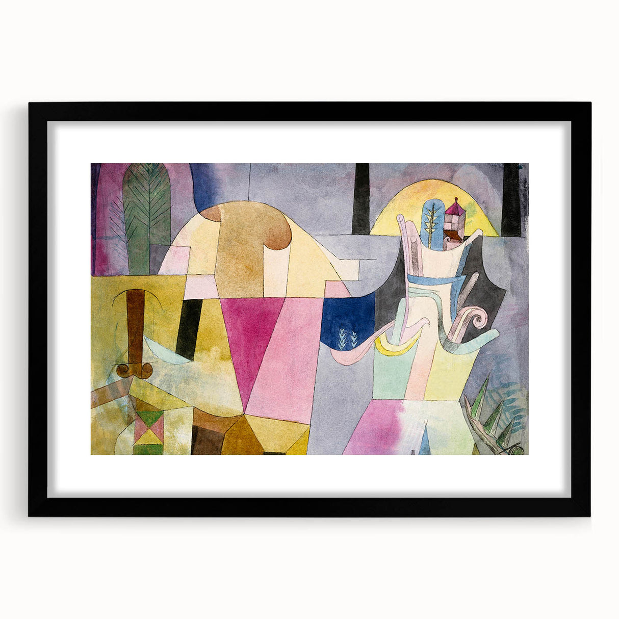 Black Columns in a Landscape" Abstract Modern Art - Contemporary Geometric Decor