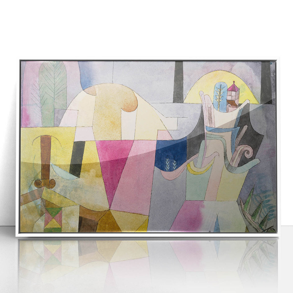 Black Columns in a Landscape" Abstract Modern Art - Contemporary Geometric Decor