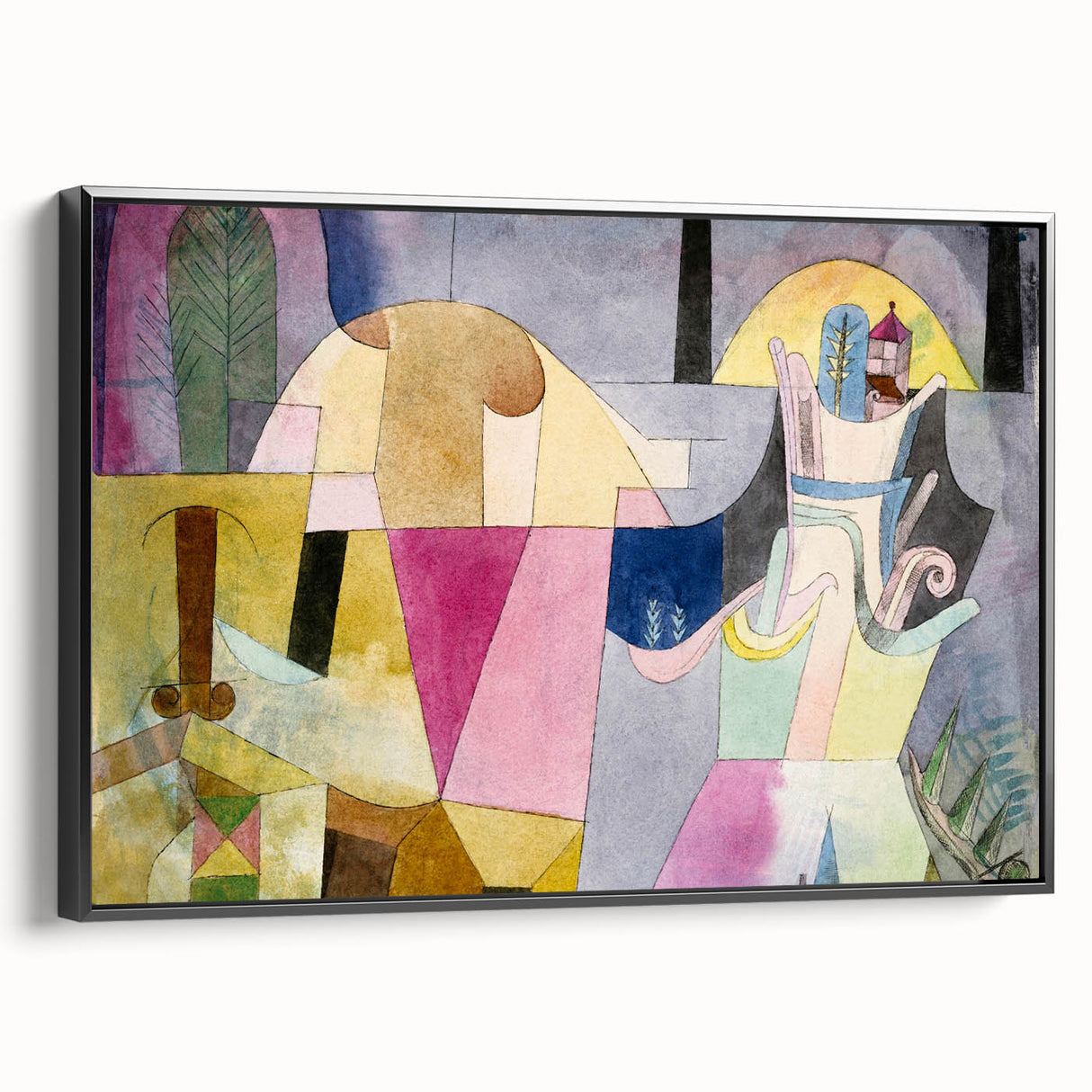 Black Columns in a Landscape" Abstract Modern Art - Contemporary Geometric Decor