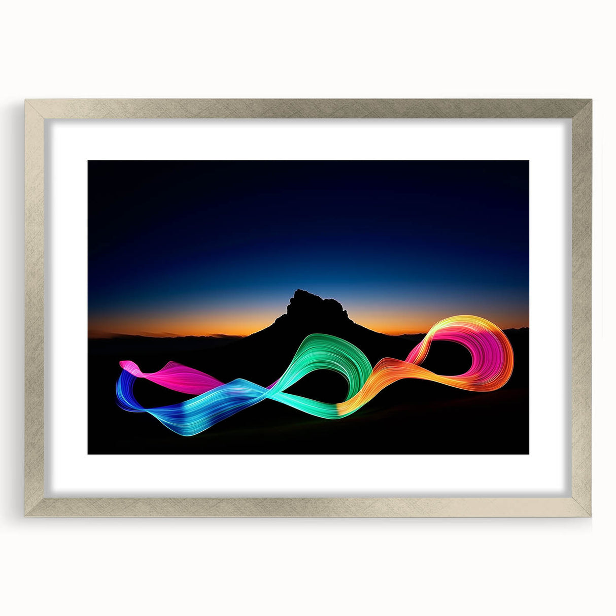 Neon Light Dance – Dynamic Abstract Color Trail Motion Wall Art