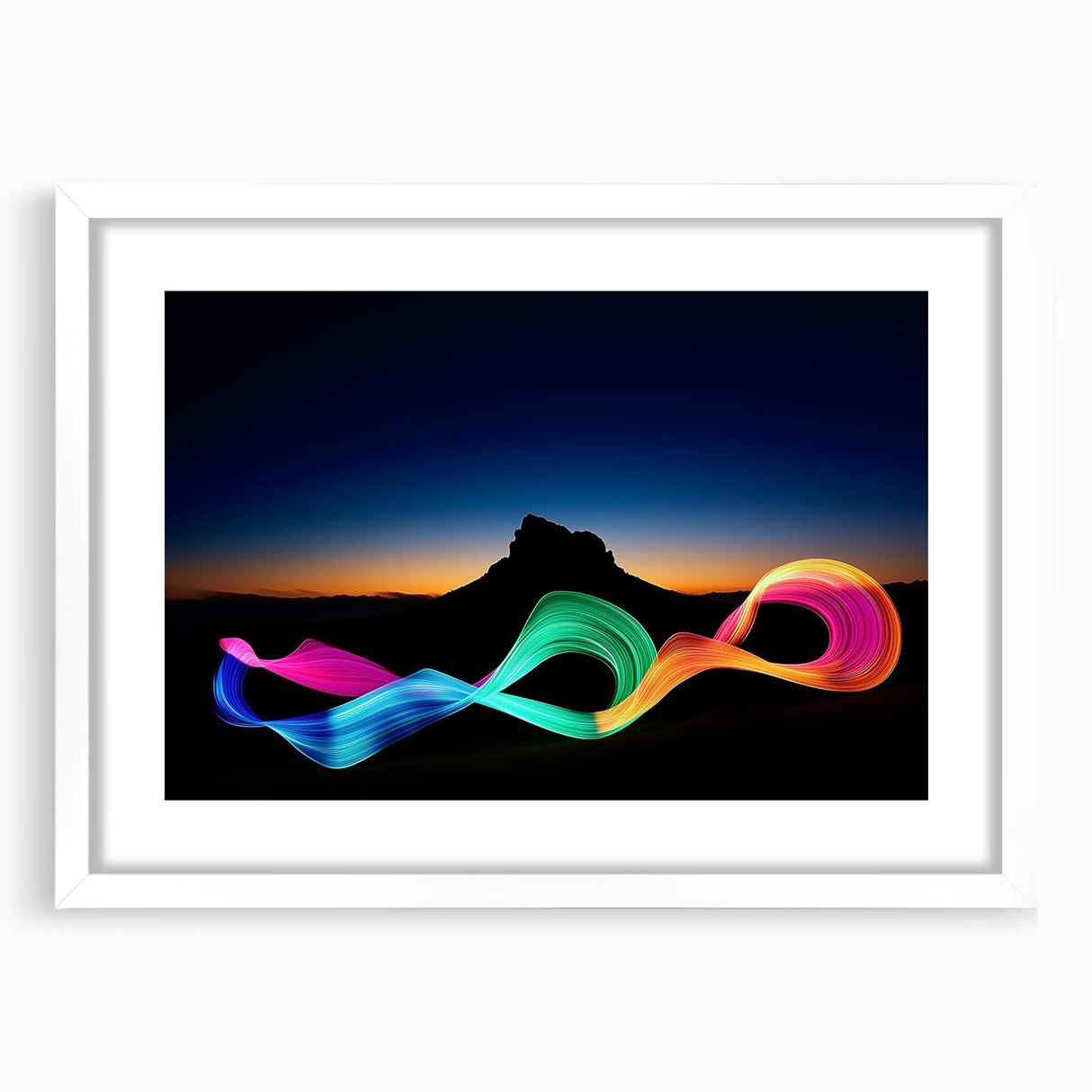Neon Light Dance – Dynamic Abstract Color Trail Motion Wall Art