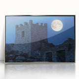 Framed acrylic artwork showcasing a picturesque landscape with a majestic castle, set against a serene backdrop of blue skies and lush greenery. This elegant piece enhances any interior decor and serves as a stunning focal point in living spaces.