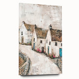 Abstract architectural wall art design printed on acrylic glass, showcasing a modern and sleek side view. The artwork features dynamic shapes and vibrant colors, perfect for contemporary home decor.