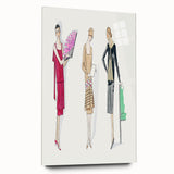 Elegant Art Deco Wall Art - Trio of Fashionable Women in 1920s Attire