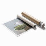Extra large rolled print featuring a floral design in pastel shades, ideal for classy bathroom wall art.