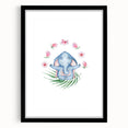 Blue Elephant Nursery Wall Art - Kids Room & Playroom Art Prints
