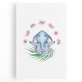 Blue Elephant Nursery Wall Art - Kids Room & Playroom Art Prints