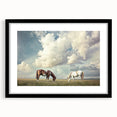 Framed black landscape artwork featuring a serene field scene with a white mat, perfect for home decor. Ideal for modern and minimalist interior design.