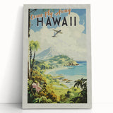 Retro Hawaii Travel Poster – Vintage Aerial View Art