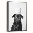 Black Pug Bathroom Wall Art - Modern Black and White Bathroom Decor