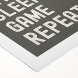 Eat Sleep Game Repeat - Boys Room Wall Art Kids Wall Art Prints