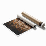 Extra large rolled print of a serene floral artwork in muted autumn tones.