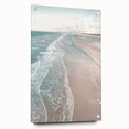 Large abstract wall art on acrylic glass featuring vibrant summer hues, ideal for enhancing dining room or bedroom decor.