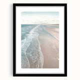 Extra large abstract art print featuring vibrant, colorful textures on a black framed canvas, ideal for living room decor.