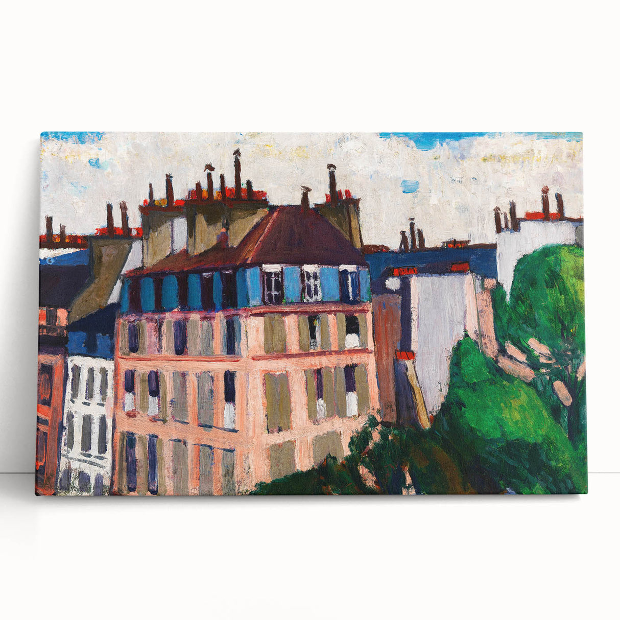 Rooftops, Paris" Modern Wall Art - Vibrant Contemporary Cityscape Decor