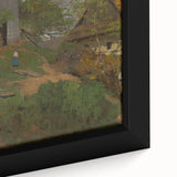 Romanticism Art: Wooden Belfry and Rustic Village Canvas Print