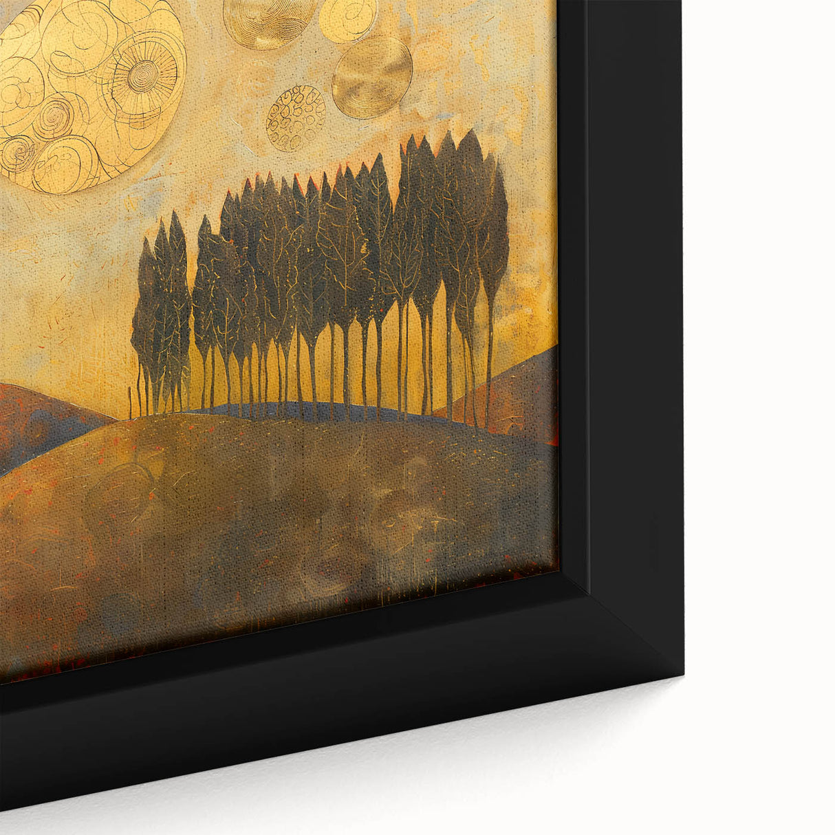 Golden Abstract Landscape Office Wall Art – Corporate Decor