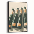 Black and white vintage poster art of a landscape on framed canvas, ideal for bedroom wall decor.