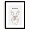Rabbit Framed Nursery Art - Baby Room Wall Decor for Kids