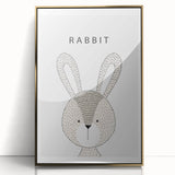 Rabbit Framed Nursery Art - Baby Room Wall Decor for Kids