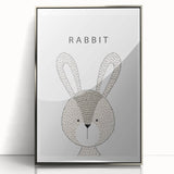 Rabbit Framed Nursery Art - Baby Room Wall Decor for Kids