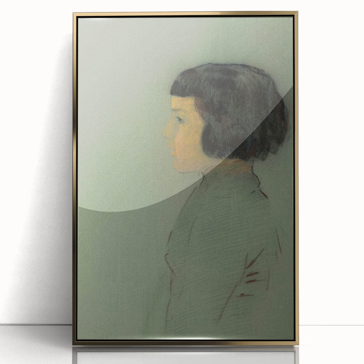 Modern Wall Art Print - Young Woman in Profile by Redon - Elegant Decor