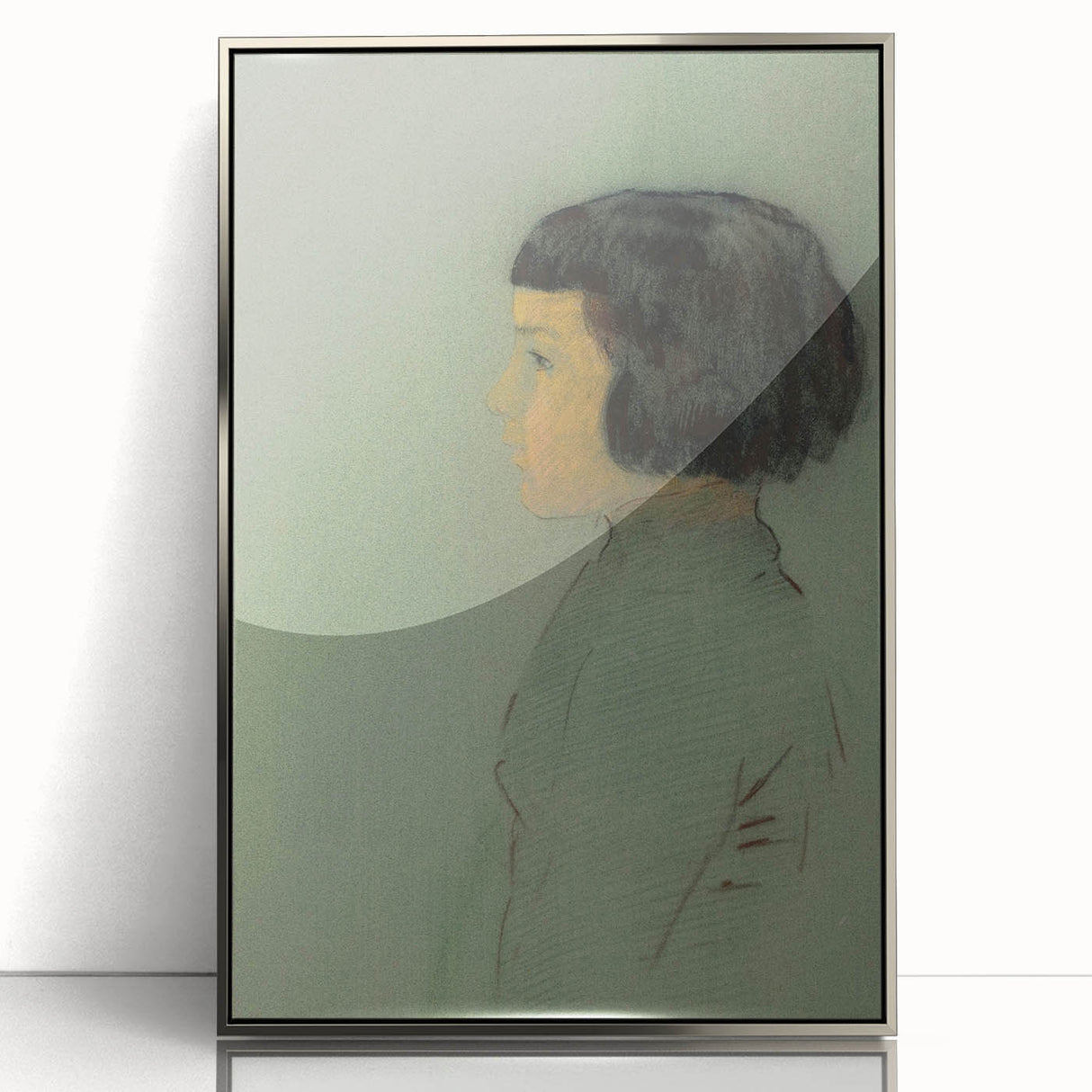 Modern Wall Art Print - Young Woman in Profile by Redon - Elegant Decor
