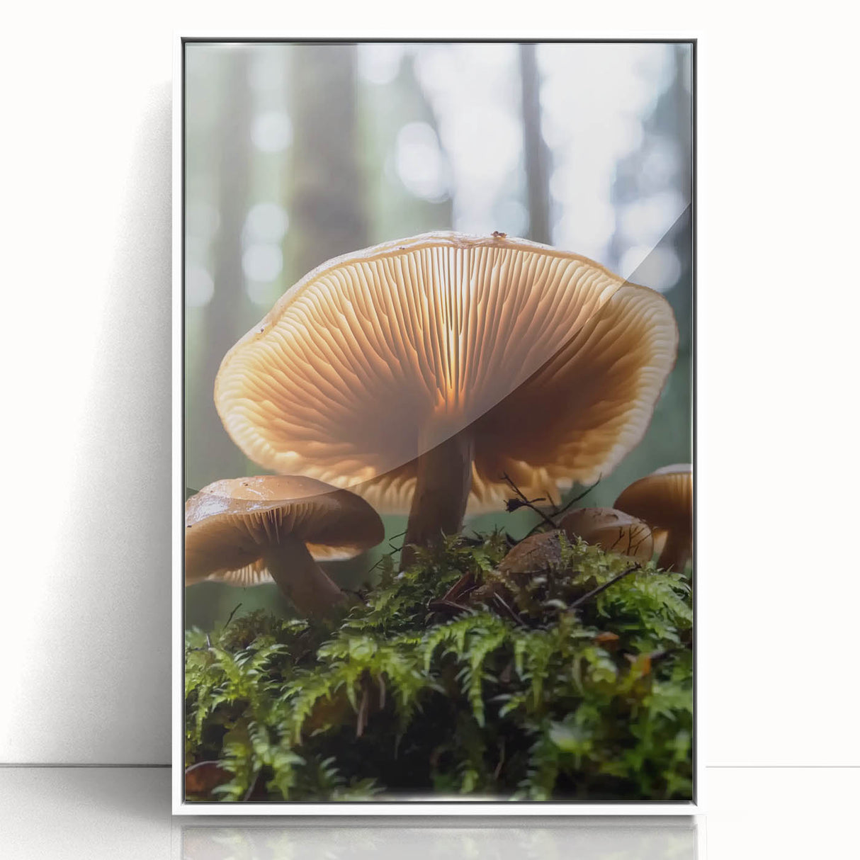 Framed acrylic print of a floral design in pastel shades, ideal for nursery wall art.