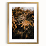 Extra large abstract art print featuring textured autumnal hues on a framed canvas, ideal for living room decor.