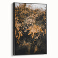 Black and white wall art featuring a vintage poster-style landscape painting on a framed canvas, ideal for bedroom decor.