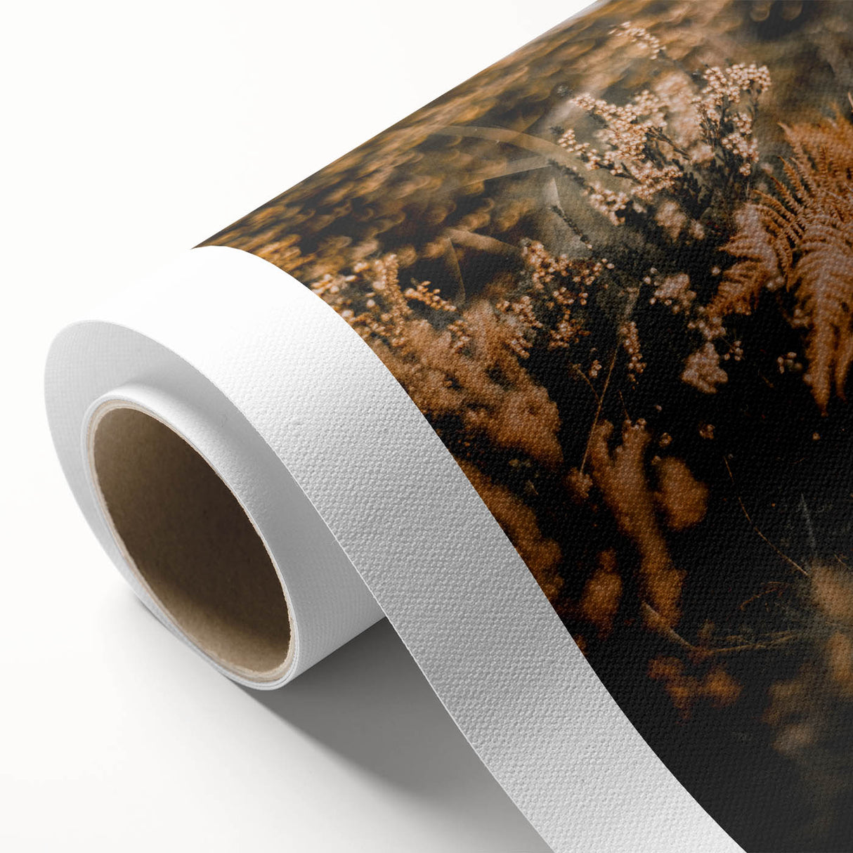Art deco poster of a stylized fall landscape on rolled canvas, ideal for nursery wall art.