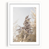 Abstract art print featuring vibrant summer hues on a white-framed canvas, ideal for bedroom or dining room decor.