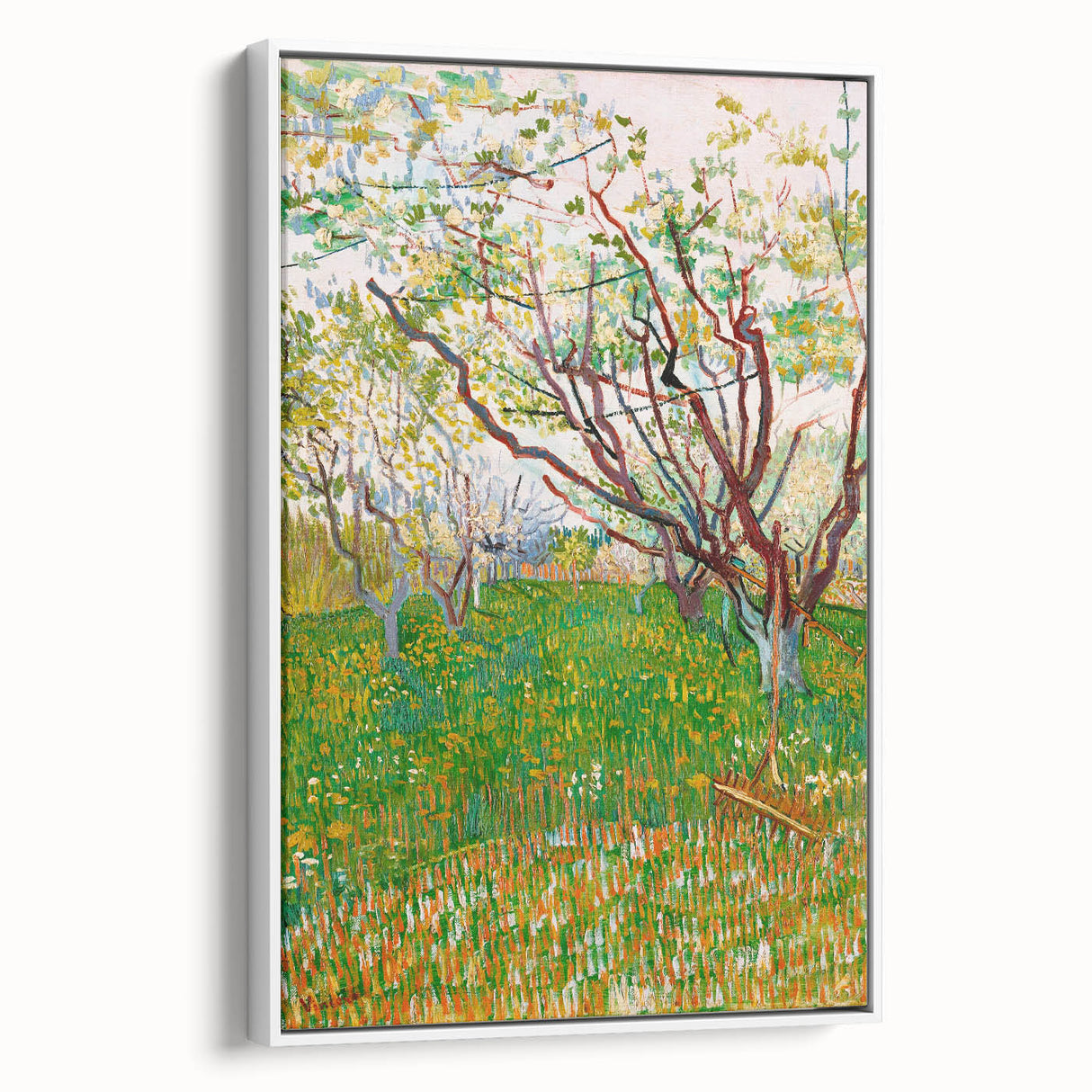 Impressionist Orchard Landscape - Vibrant Springtime Wall Art Print