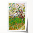 Impressionist Orchard Landscape - Vibrant Springtime Wall Art Print