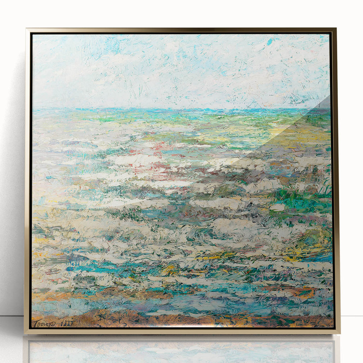 Modern Wall Art - Impressionist Seascape with Vibrant Textured Waves